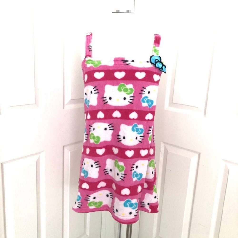 Hello kitty heart towel wrap robe dress